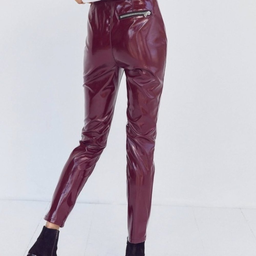 UO Silence & Noise Cranberry Faux Leather pants